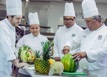 culinary students preparing food