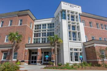 university center entrance and tower