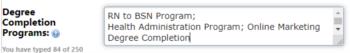 degree completion programs menu