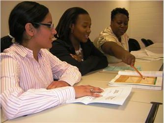 students studying together indoors